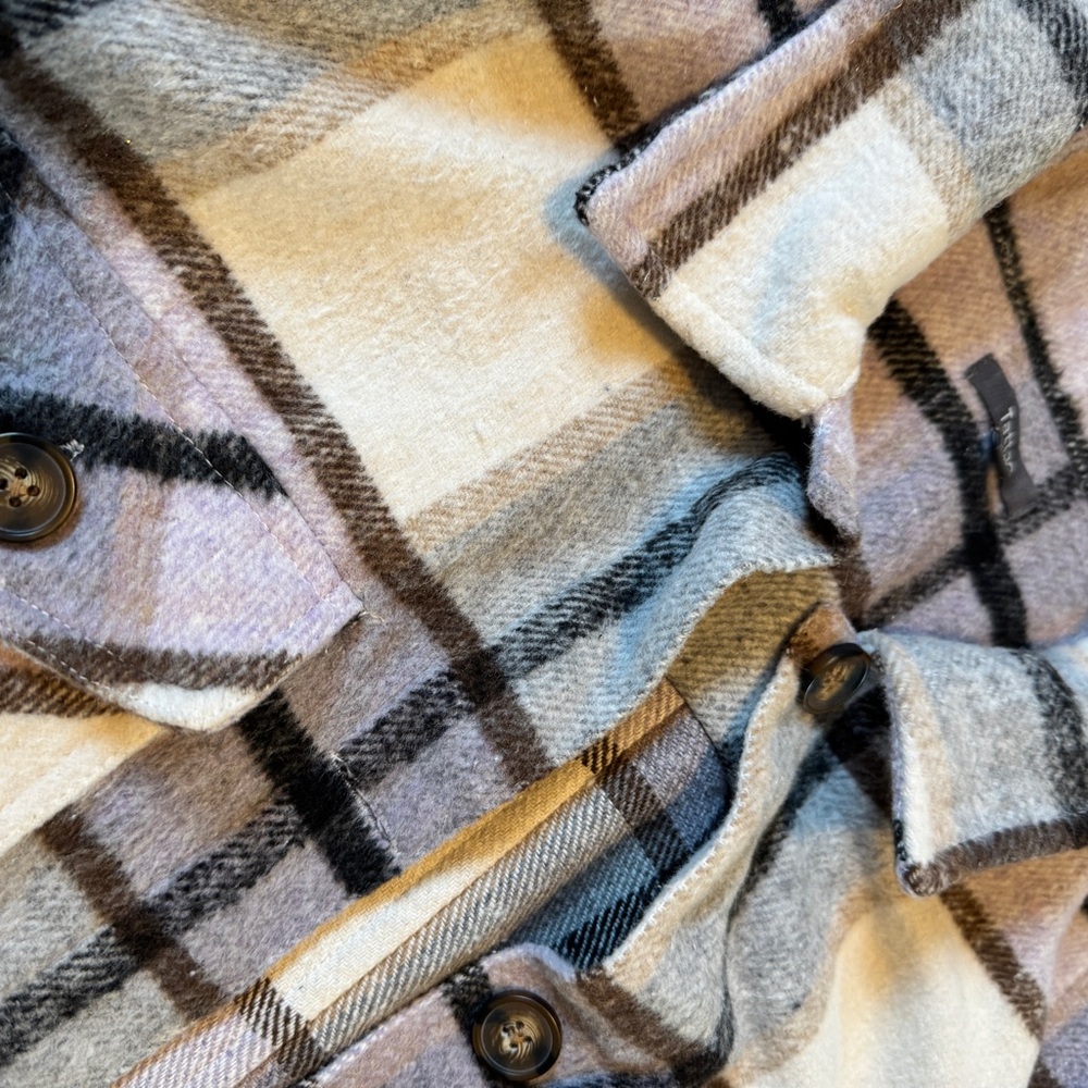 Plaid Button-Up Jacket Shacket - Picture 3 of 5